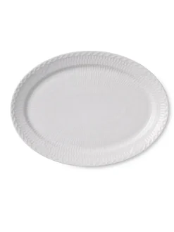 Royal Copenhagen Gaver Til Ham|Gaver Til Hende<Sort Mega Riflet, oval tallerken 28 cm