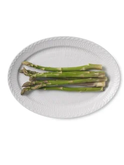 Royal Copenhagen Gaver Til Ham|Gaver Til Hende<Sort Mega Riflet, oval tallerken 28 cm