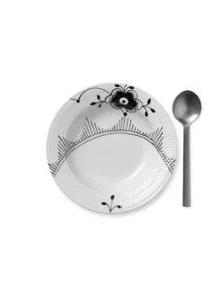 Royal Copenhagen Gaver Til Ham|Gaver Til Hende<Sort Mega Riflet, dyb tallerken 21 cm