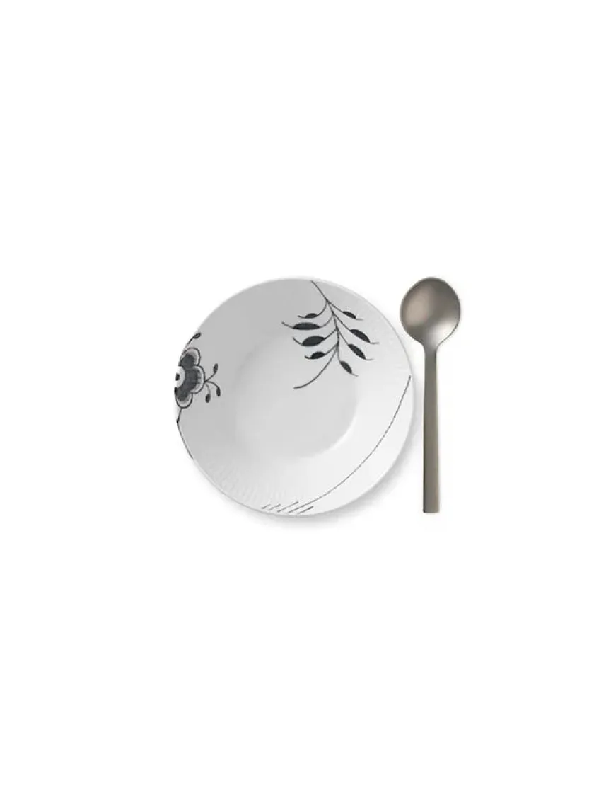 Royal Copenhagen Gaver Til Ham|Gaver Til Hende<Sort Mega Riflet, dyb tallerken 17 cm