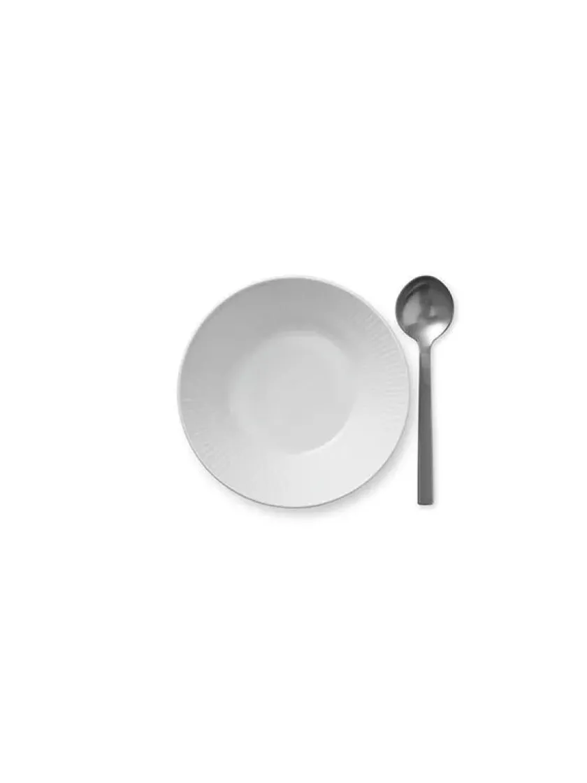 Royal Copenhagen Gaver Til Ham|Gaver Til Hende<Sort Mega Riflet, dyb tallerken 17 cm