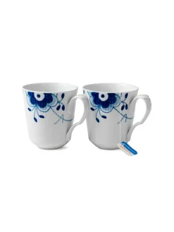 Royal Copenhagen Gaver Til Ham|Gaver Til Hende<Sort Mega Riflet, 2-pak krus 37 cl