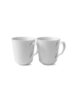 Royal Copenhagen Gaver Til Ham|Gaver Til Hende<Sort Mega Riflet, 2-pak krus 37 cl