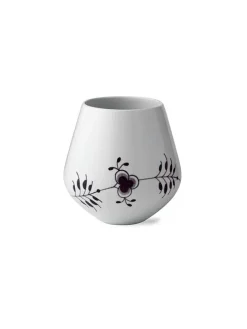 Royal Copenhagen Vaser<Sort Mega Riflet, vase 20,5 cm