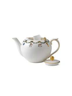 Royal Copenhagen Juleborddækning|Kander<Stjerne Riflet Jul, tekande med låg 140 cl