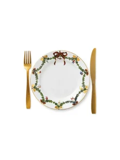 Royal Copenhagen Juleborddækning|Service<Stjerne Riflet Jul, tallerken 22 cm