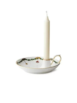 Royal Copenhagen Juleborddækning|Kalenderlys & Julelysestager<Stjerne Riflet Jul, lysestage