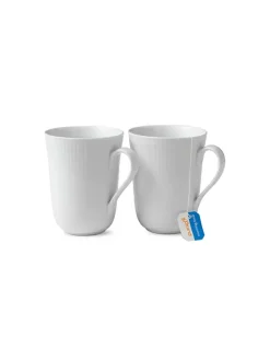 Royal Copenhagen Juleborddækning|Service<Stjerne Riflet Jul, 2-pak krus 33 cl