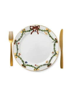 Royal Copenhagen Juleborddækning|Service<Stjerne Riflet Jul, tallerken 27 cm