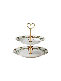 Royal Copenhagen Juleborddækning|Service<Stjerne Riflet Jul, étagère 23 cm