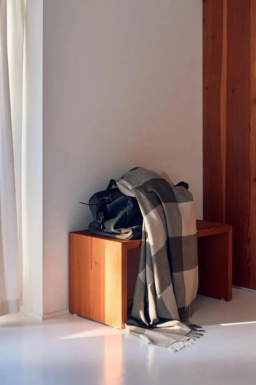 Silkeborg Uldspinderi Puder Og Plaider<Santa Fe Plaid, limestone fra