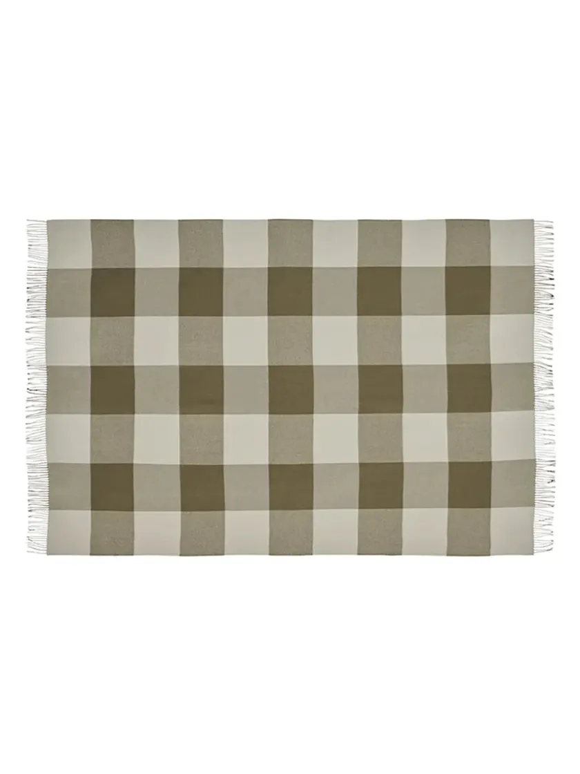 Silkeborg Uldspinderi Puder Og Plaider<Santa Fe Plaid, limestone fra