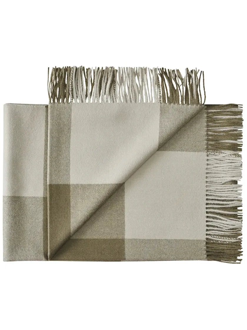 Silkeborg Uldspinderi Puder Og Plaider<Santa Fe Plaid, limestone fra