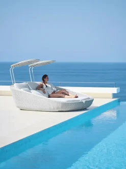 Cane-line Udendørs Loungemøbler<Savannah Daybed, højre i hvid/grå fra