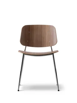 Fredericia Furniture Spisebordsstole<Søborg Stol, stålstel af Børge Mogensen