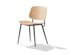 Fredericia Furniture Spisebordsstole<Søborg Stol, stålstel af Børge Mogensen