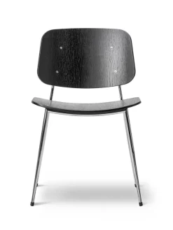 Fredericia Furniture Spisebordsstole<Søborg Stol, stålstel af Børge Mogensen