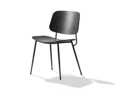 Fredericia Furniture Spisebordsstole<Søborg Stol, stålstel af Børge Mogensen