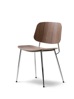 Fredericia Furniture Spisebordsstole<Søborg Stol, stålstel af Børge Mogensen
