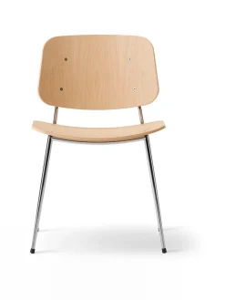 Fredericia Furniture Spisebordsstole<Søborg Stol, stålstel af Børge Mogensen