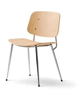 Fredericia Furniture Spisebordsstole<Søborg Stol, stålstel af Børge Mogensen