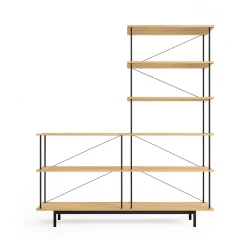 Stellar Works Reolsystemer|Reoler<Seiton 3-3 R(højre) reol fra i lakeret eg, stel i sort