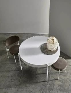 Verpan Spiseborde<Serie 430 bord, hvid af Verner Panton