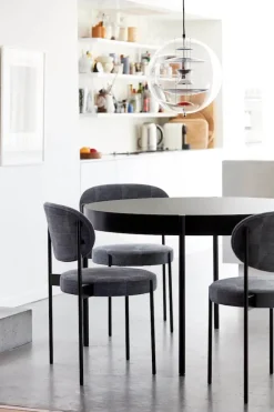 Verpan Spiseborde<Serie 430 bord, sort af Verner Panton