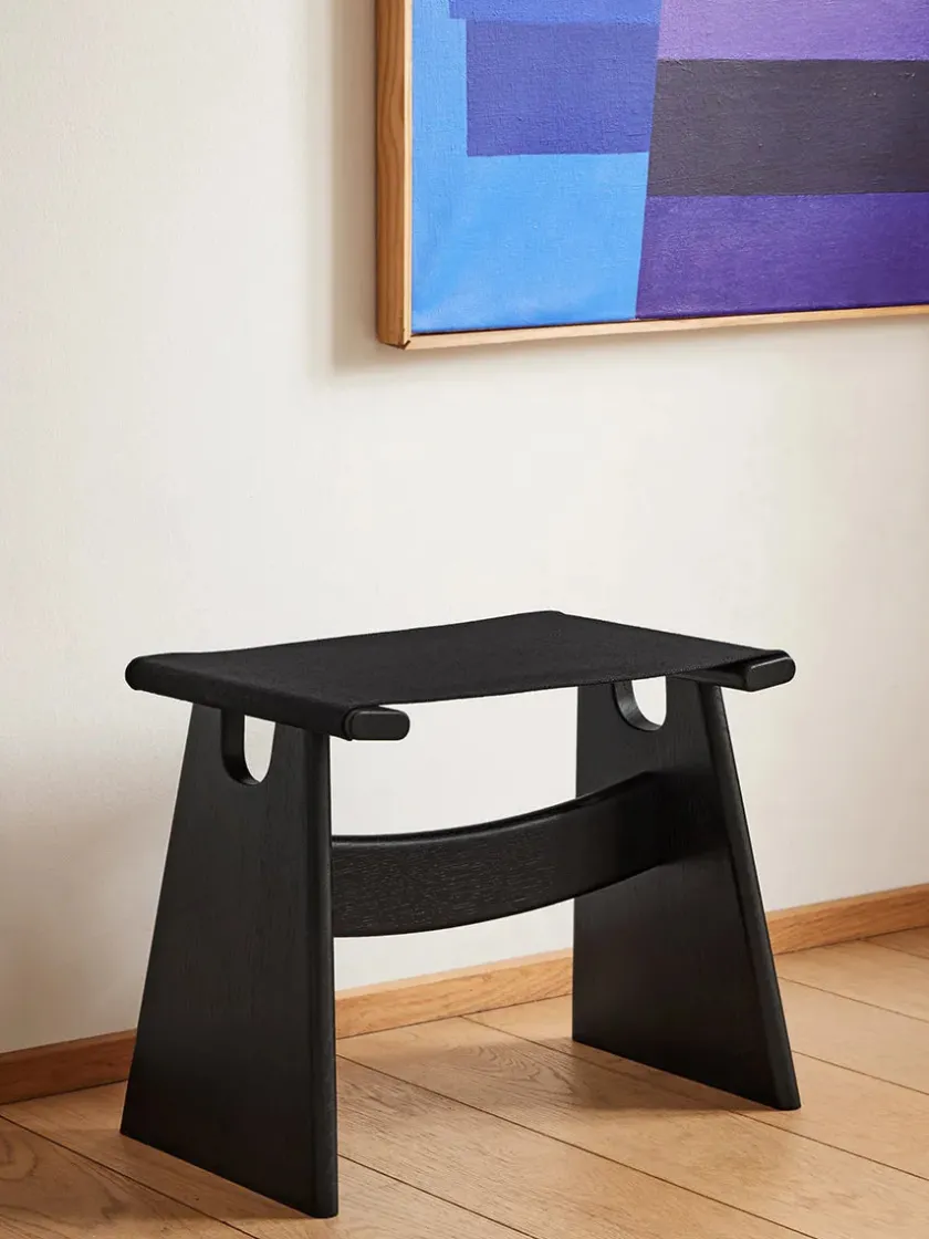 Fredericia Furniture Skamler<Seto Stool, eg sort lak fra