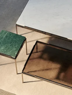 &Tradition Sofaborde<Sett LN13 Sofabord, verde guatemala marble/chrome fra