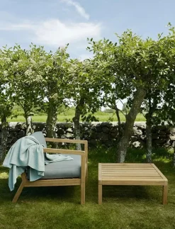 Fritz Hansen Udendørs Loungemøbler|Havestole<Skagerak Virkelyst Stol, Golden Yellow Stripe fra