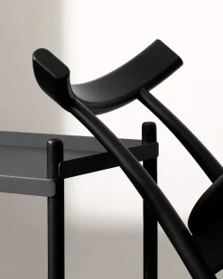 Nine Spisebordsstole<Skinny wooden chair, ash/white fra