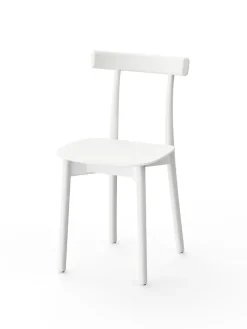 Nine Spisebordsstole<Skinny wooden chair, ash/white fra