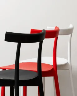 Nine Spisebordsstole<Skinny wooden chair, oak fra