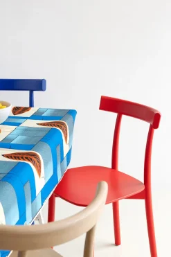 Nine Spisebordsstole<Skinny wooden chair, oak fra