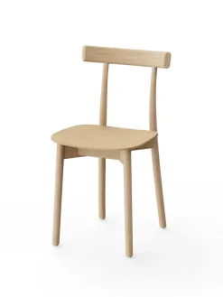 Nine Spisebordsstole<Skinny wooden chair, oak fra