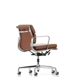 Vitra Kontorstole<Soft Pad Chair EA 217 Kontorstol, cognac læder/krom stel fra