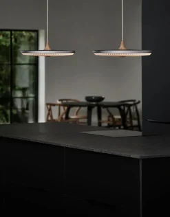 Le Klint Pendler|Spots<Soleil pendel medium, røget eg, papir skærm fra