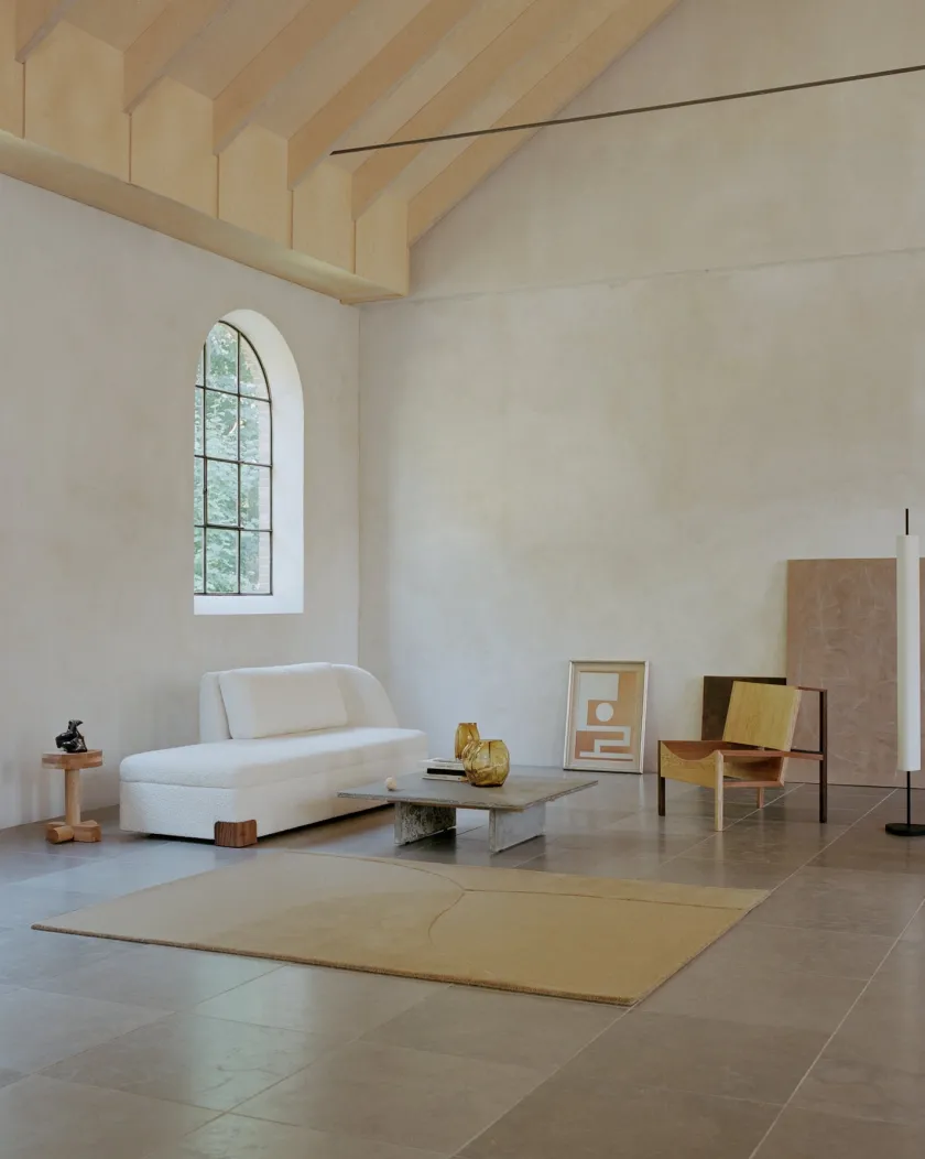 Linie Design Gulvtæpper<Split Plains Tæppe, Mustard fra