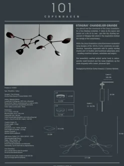 101 Copenhagen Lysekroner|Spots<Stingray Chandelier, grande bronze fra