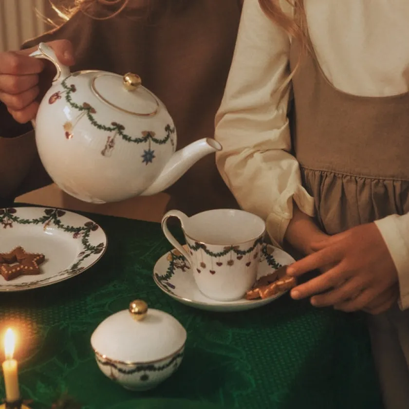 Royal Copenhagen Køkkentekstiler<Stjerne Riflet Jul dug grøn fra