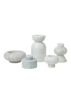 Tom Dixon Lysestager<Stone Stacking Candleholder White fra