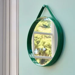 HAY Spejle<Strap Mirror No 2 Ø50 Red - Spejl fra
