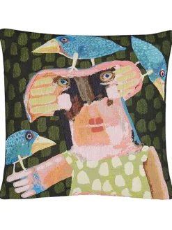 Poulin Design Puder Og Plaider|Puder<Sylvester Dame Med Torpedofugle pude fra