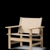 Fredericia Furniture Loungestole|Lænestole<The Canvas Chair, lys olieret eg natur canvas af Børge Mogensen