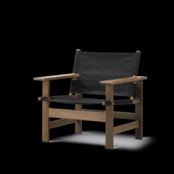 Fredericia Furniture Loungestole|Lænestole<The Canvas Chair, lys olieret eg natur canvas af Børge Mogensen