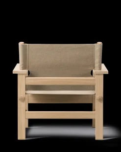 Fredericia Furniture Loungestole|Lænestole<The Canvas Chair, lys olieret eg natur canvas af Børge Mogensen