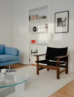 Fredericia Furniture Loungestole|Lænestole<The Canvas Chair, røget eg sort canvas af Børge Mogensen