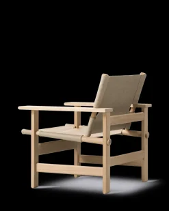 Fredericia Furniture Loungestole|Lænestole<The Canvas Chair, sortlakeret eg sort canvas af Børge Mogensen