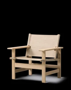 Fredericia Furniture Loungestole|Lænestole<The Canvas Chair, sortlakeret eg sort canvas af Børge Mogensen